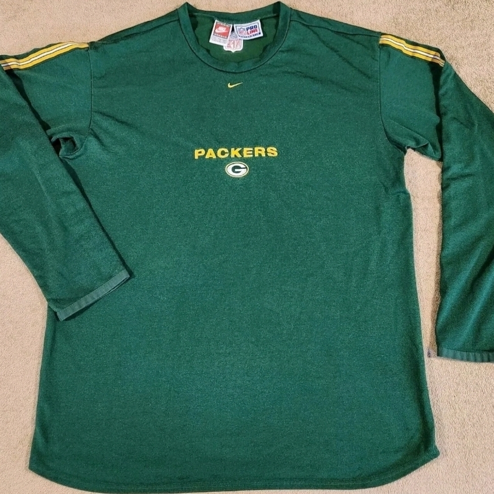 Nike Green Bay Packers NFL Y2K Pro Line Green Long Sleeve, 2XL
